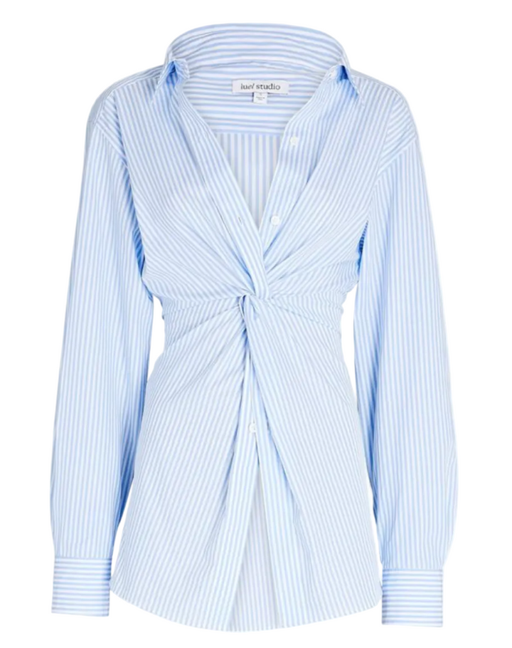 Luel Studio Striped Long Sleeve Button-up Top - P