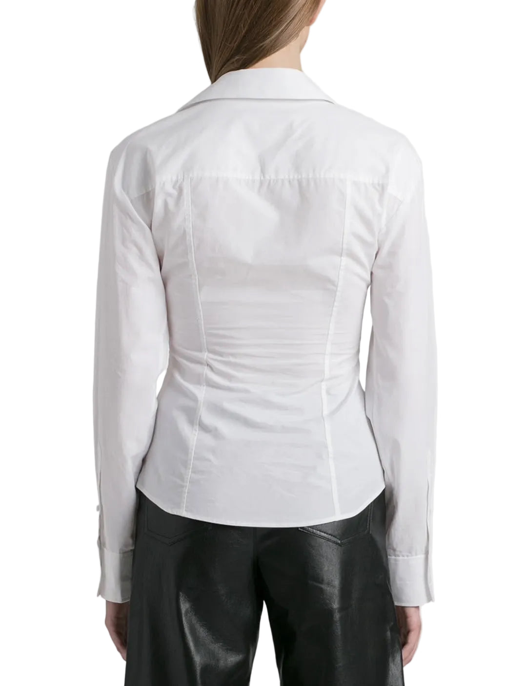 Alexander Wang Ruched Cotton-Poplin Shirt - 0