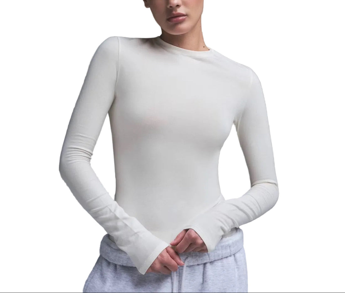 Skims Cotton Jersey Long Sleeve T-shirt - XS
