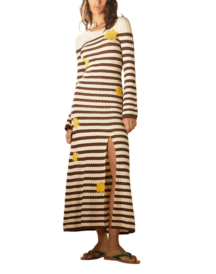 Tressé Paris Long Flared Knit Dress - T1