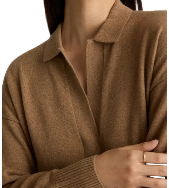 Quince Mongolian Cashmere Polo Sweater - S