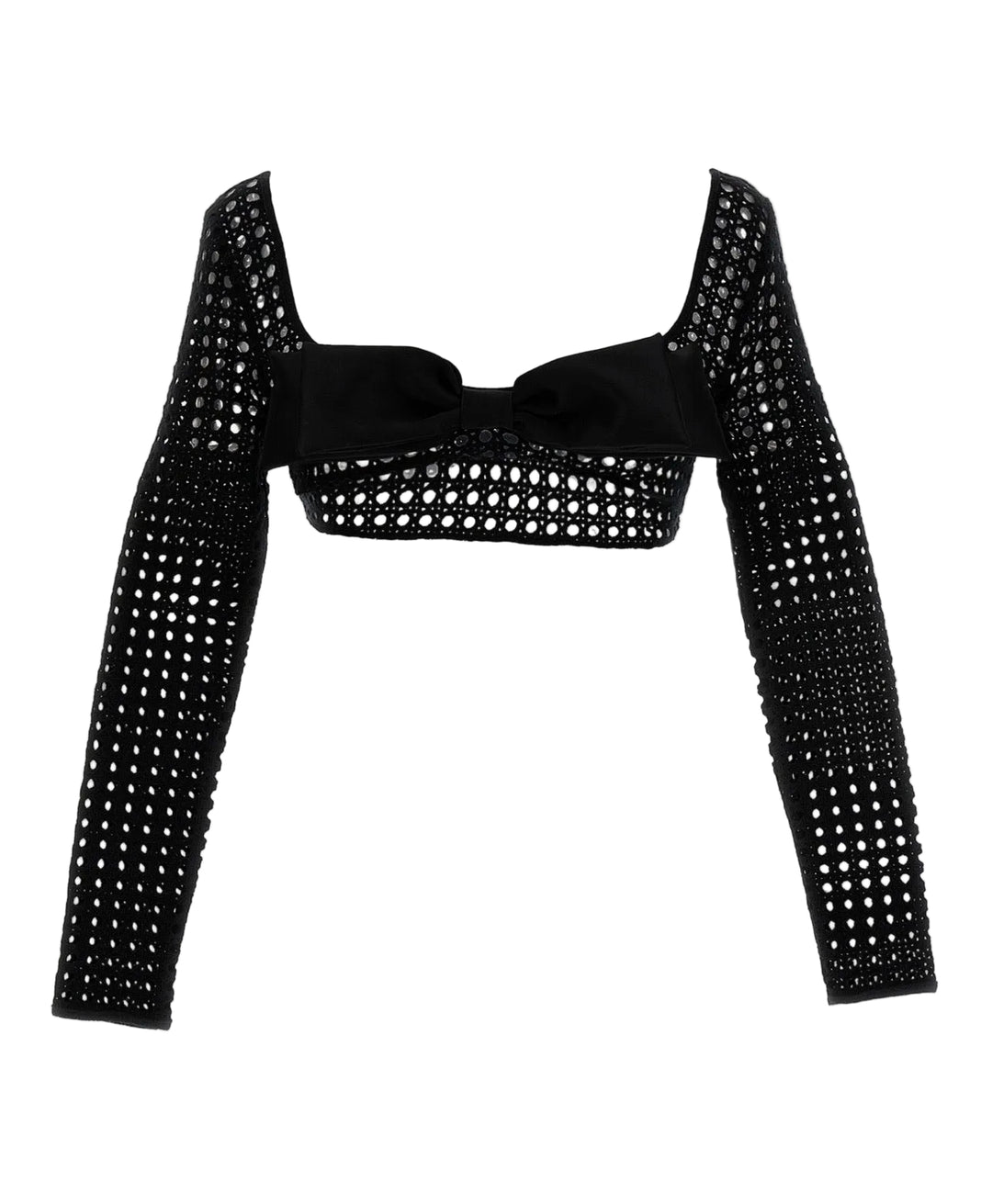 Giambattista Valli Cropped Macrame Bow Top - 40