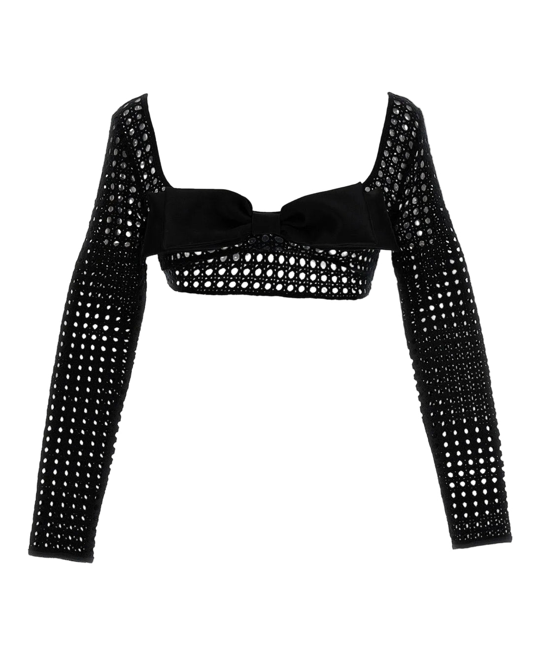 Giambattista Valli Cropped Macrame Bow Top - 40