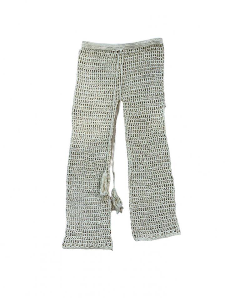 White Knit Cover Up Pant- S