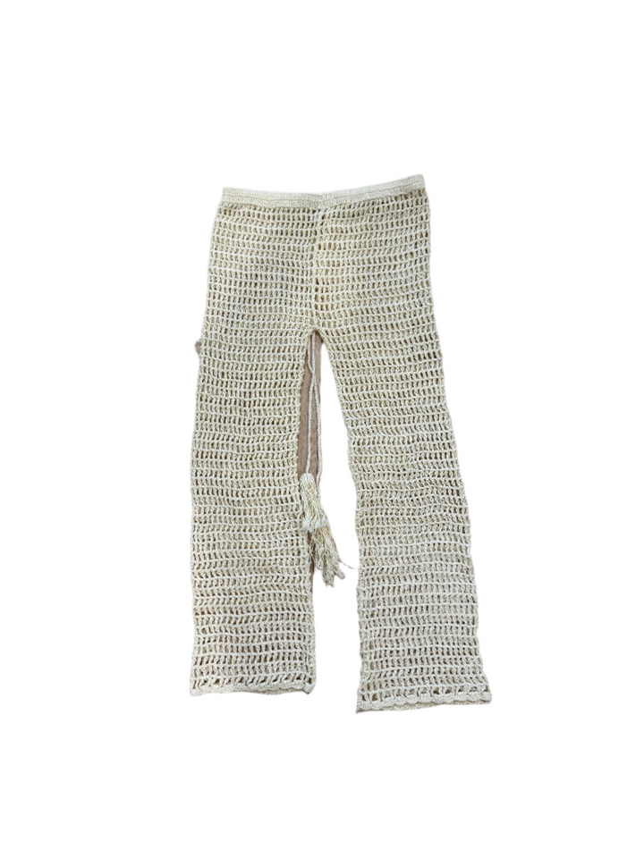 White Knit Cover Up Pant- S