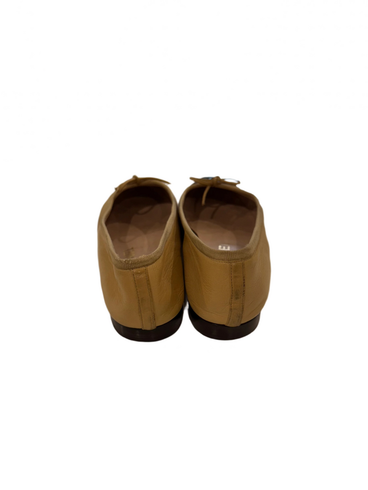 Chanel Leather Bow Detail Ballerina Flats- 38.5