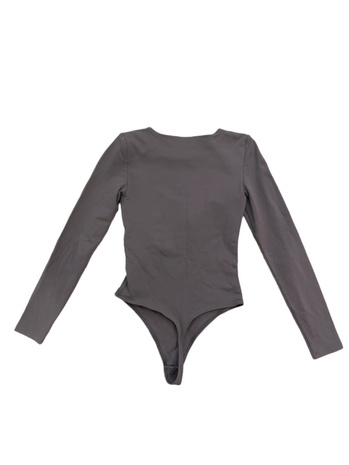 Aritzia Countour Longsleeve Crew Bodysuit Nomad Taupe- S