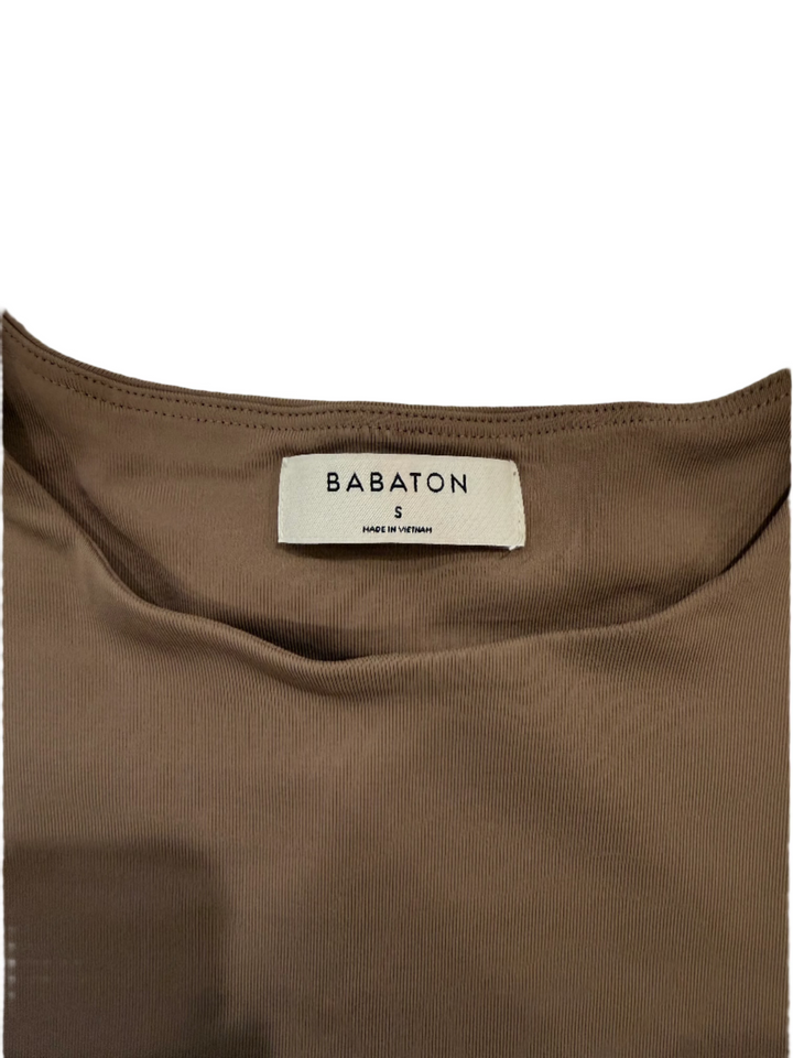 Aritzia Countour Longsleeve Crew Bodysuit Nomad Taupe- S
