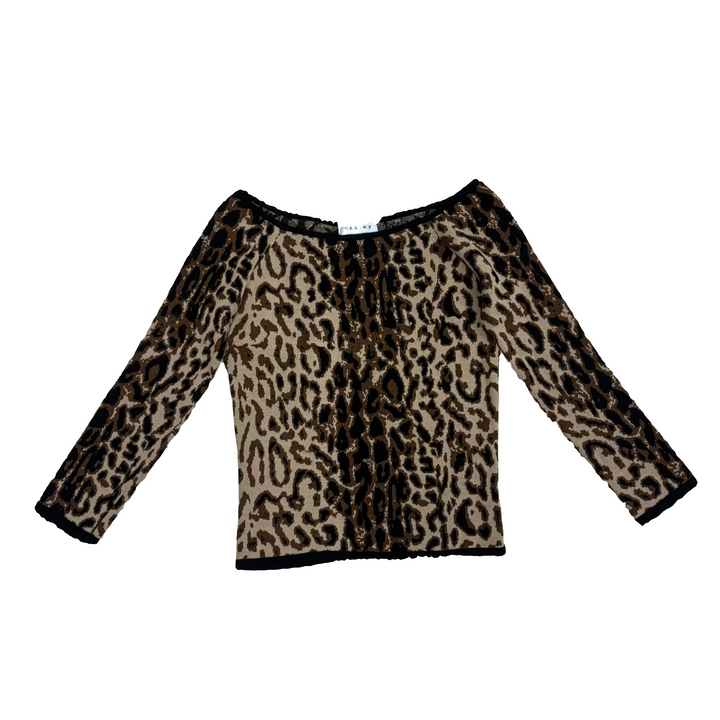 Celine Cheetah Quater Sleeve Top - S