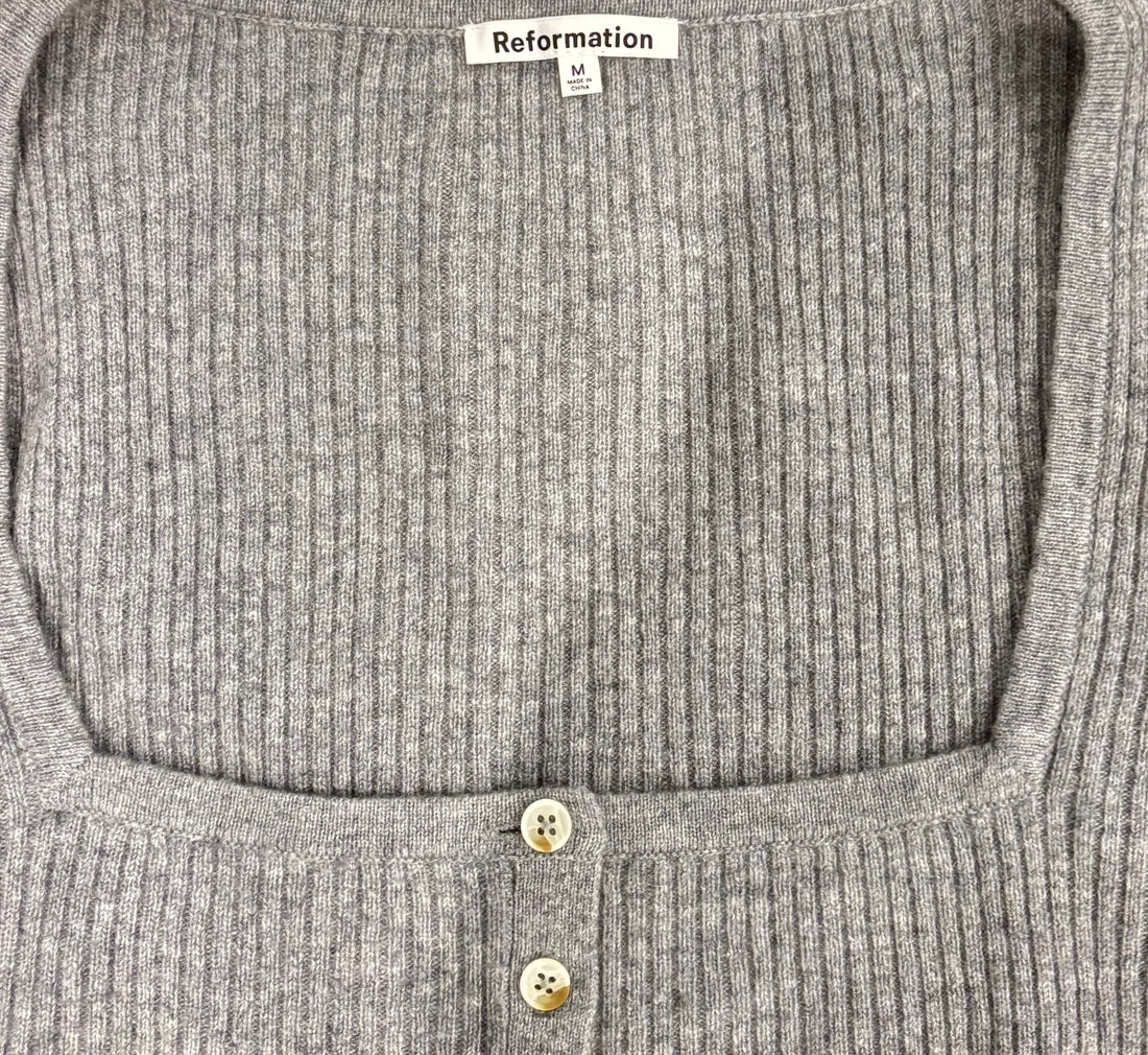 Reformation Knit Square Neck Top - M