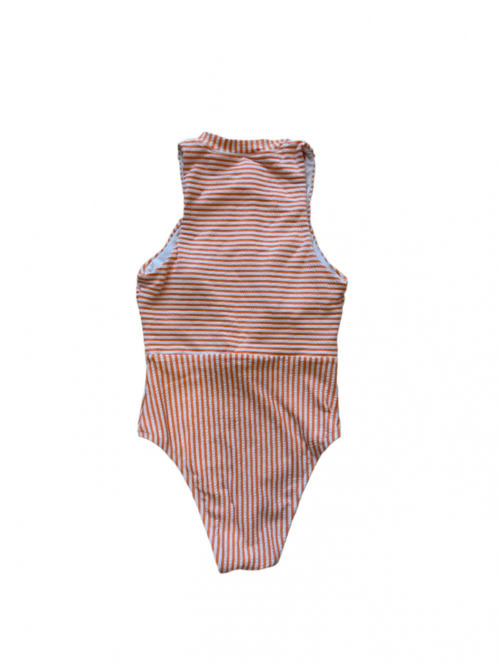 Splendid Striped Seersucker One-Piece Swimsuit - S/M