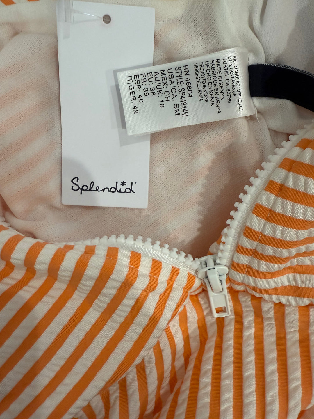 Splendid Striped Seersucker One-Piece Swimsuit - S/M