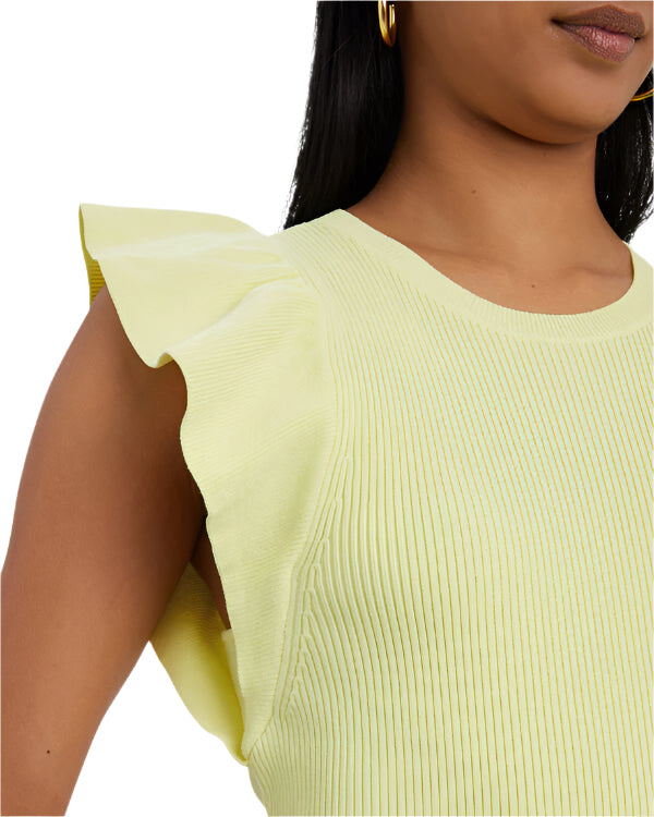 ALC HOLLY RUFFLED TANK TOP NEON YELLOW