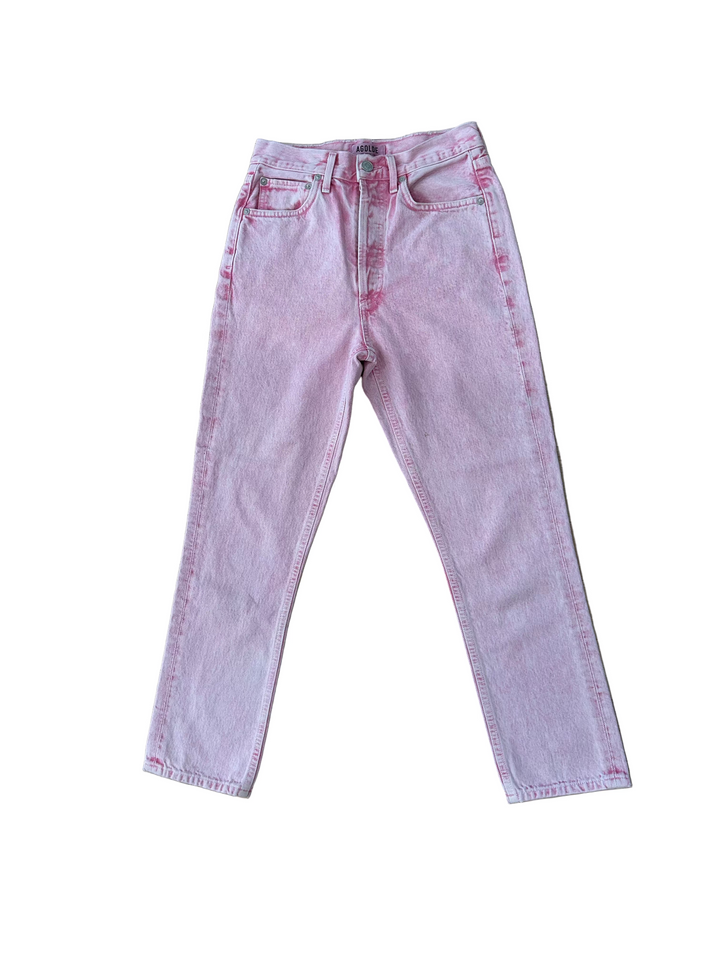Agolde High-Rise Straight Leg Jeans Pink - 24