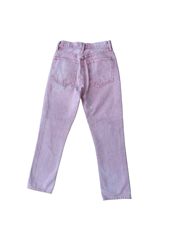 Agolde High-Rise Straight Leg Jeans Pink - 24