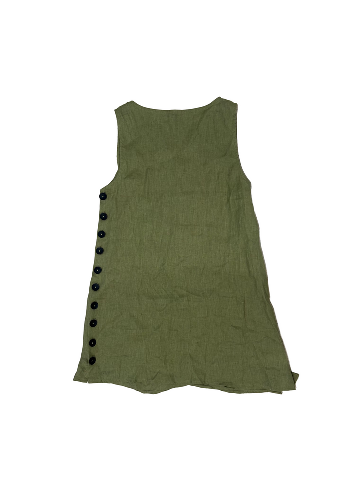Vrg Girl Annabelle Linen Mini Dress Olive - 6