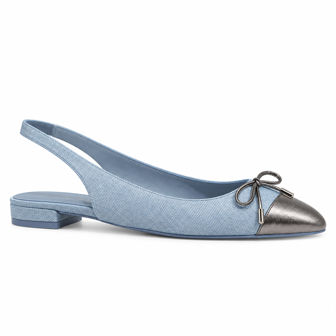 Stuart Weitzman Denim Slingback Ballet Flats - 9