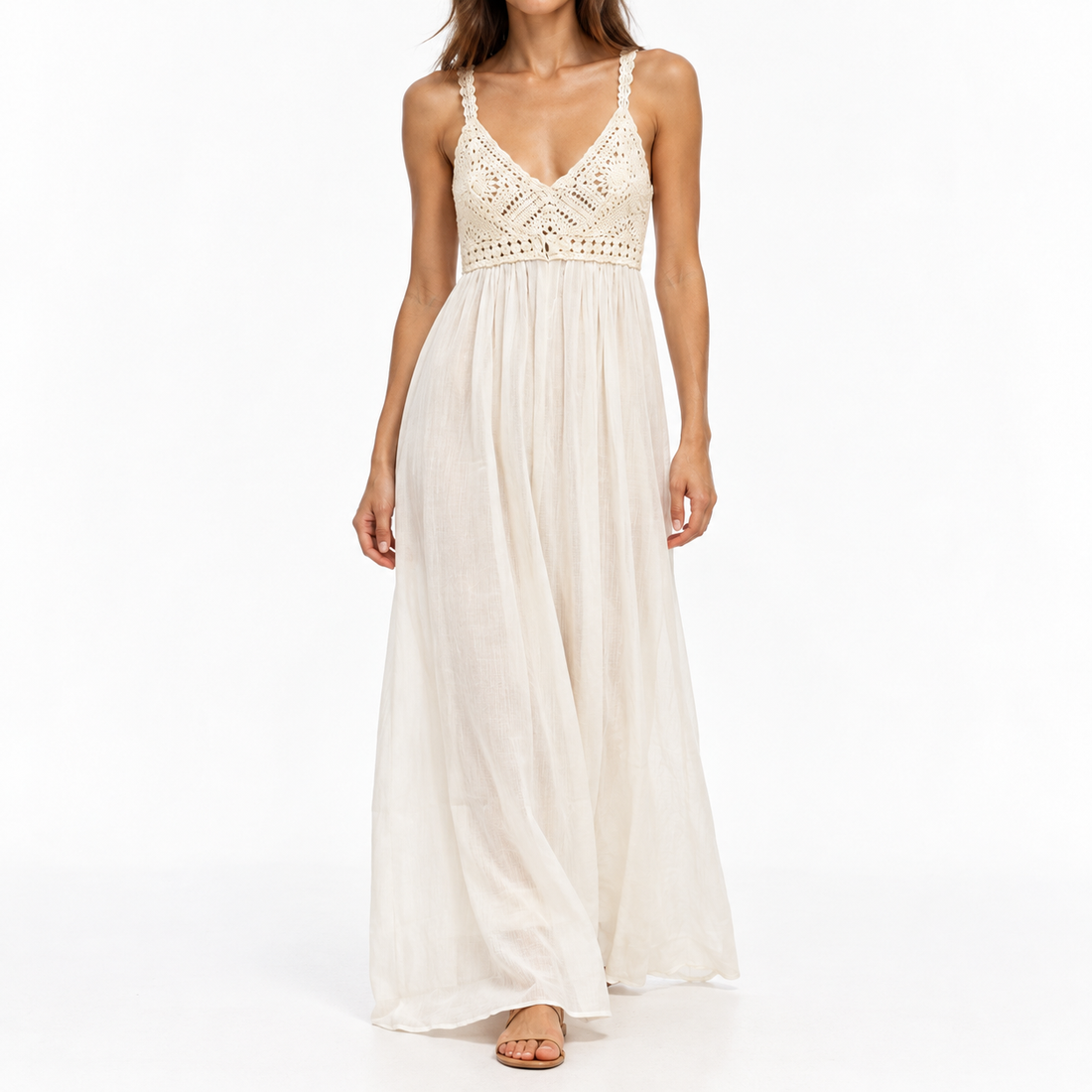 ba&sh FIRENZA Crochet Maxi Dress, Off-White -  0