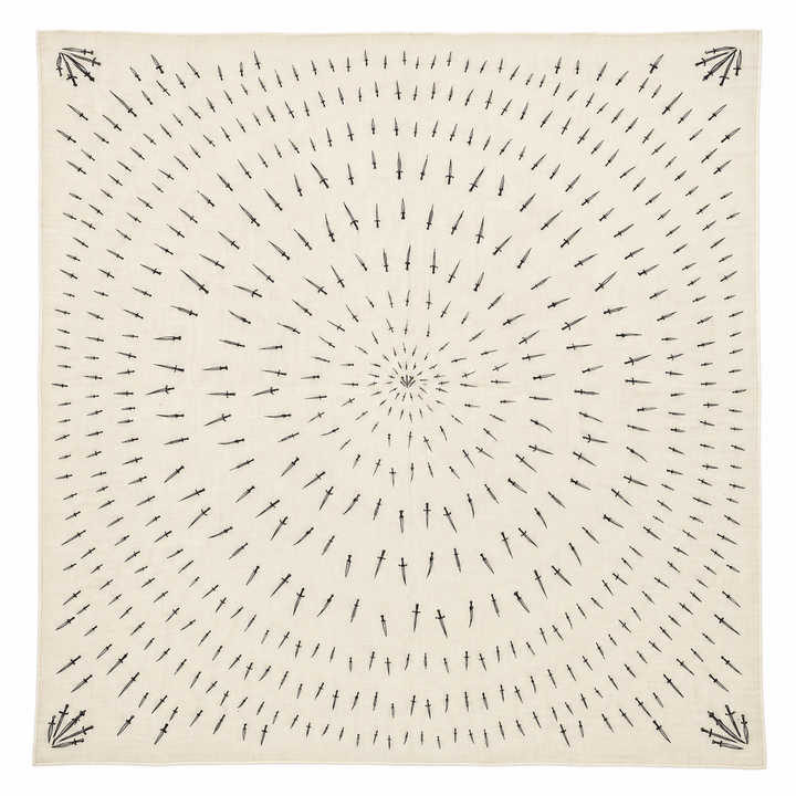 Rag &amp; Bone Classic Dagger Wool Scarf - Ivory/Black - 100% Wool