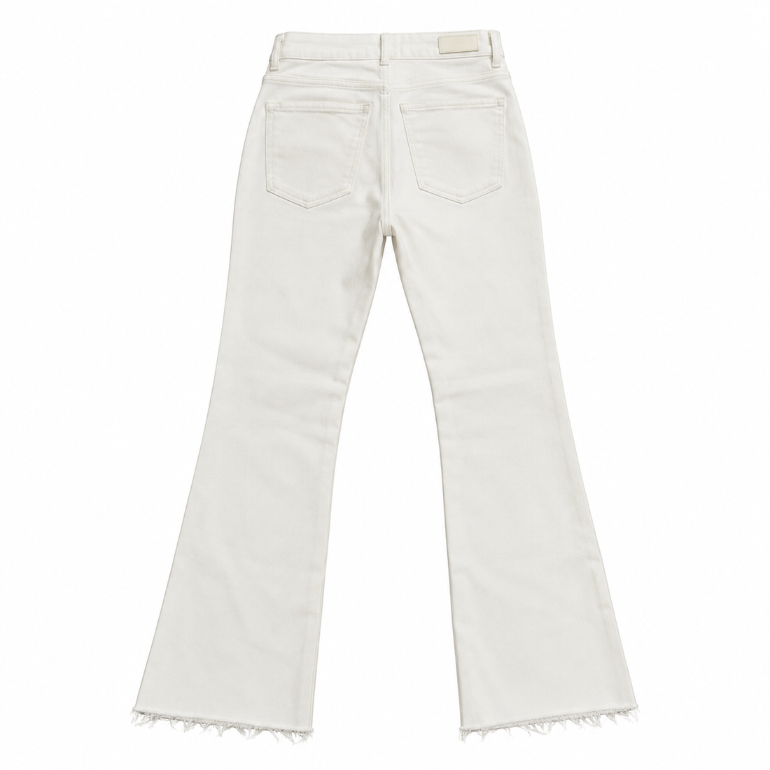 DL1961 White High-Rise Raw-Hem Flare Jeans - 24