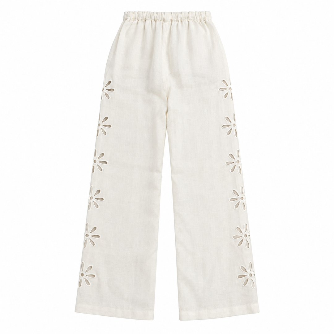 Rails Emmie Eyelet Linen Pants, White - S