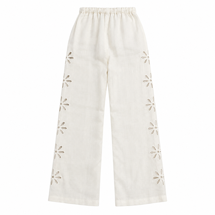 Rails Emmie Eyelet Linen Pants, White - S