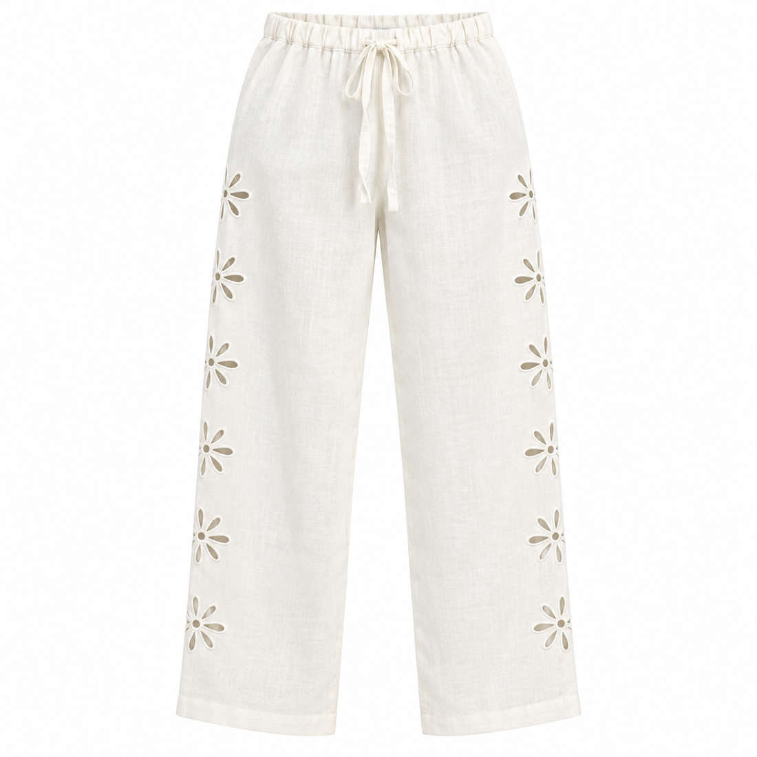 Rails Emmie Eyelet Linen Pants, White - S