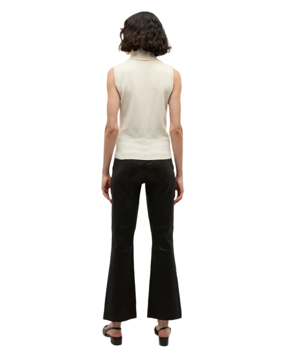Veronica Beard Carson Leather Kick-Flare Pant- 27