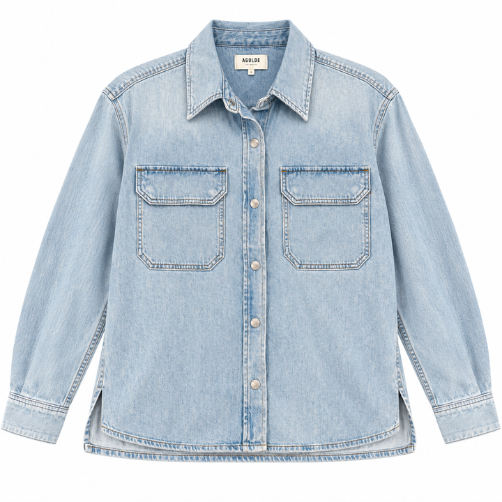 AGOLDE Camryn Oversized Denim Shirt in Swing - S
