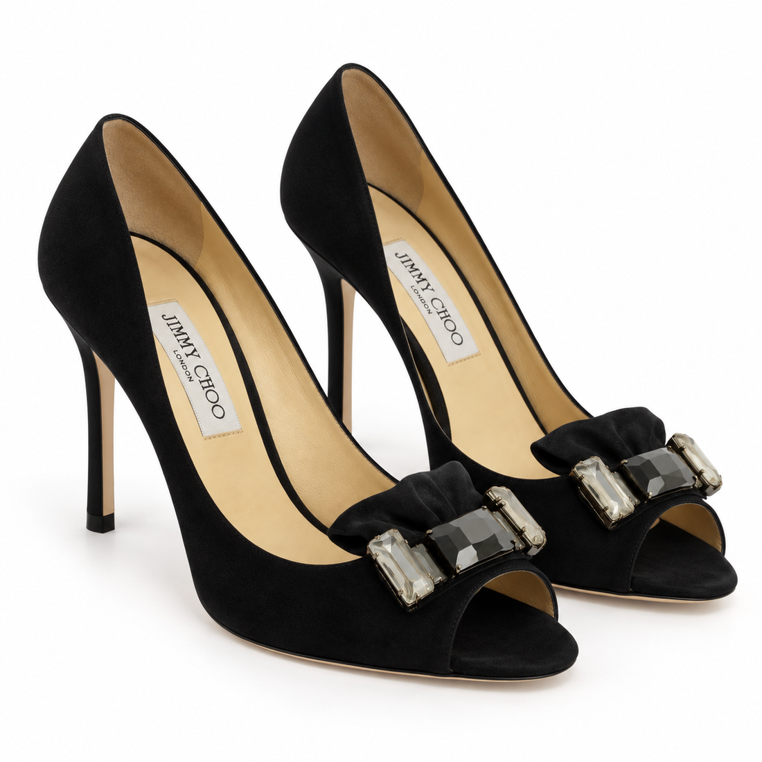 Jimmy Choo Crystal-Bow Peep-Toe Pumps - 38