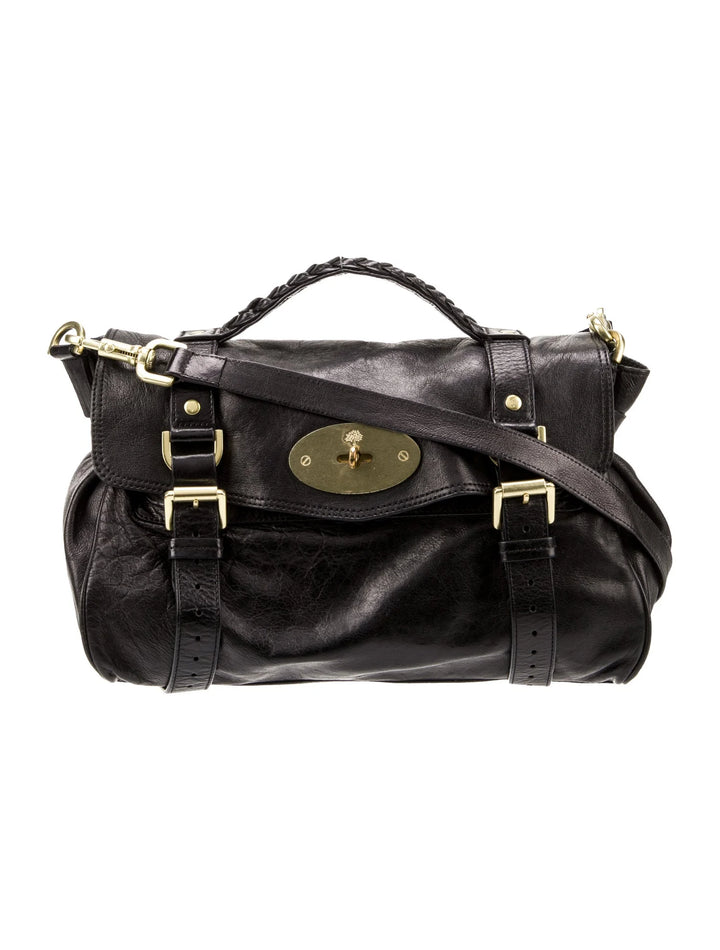 Mulberry Alexa Black Satchel Crossbody Bag