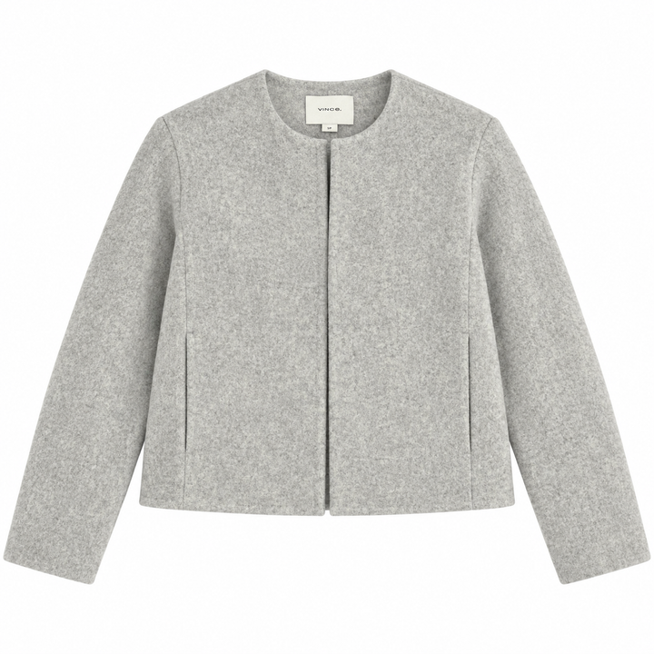 Vince Double Wool Collarless Jacket - S