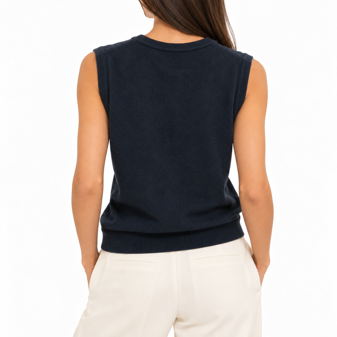 Vintage Christian Dior Monsieur Navy V-Neck Sweater Vest - L