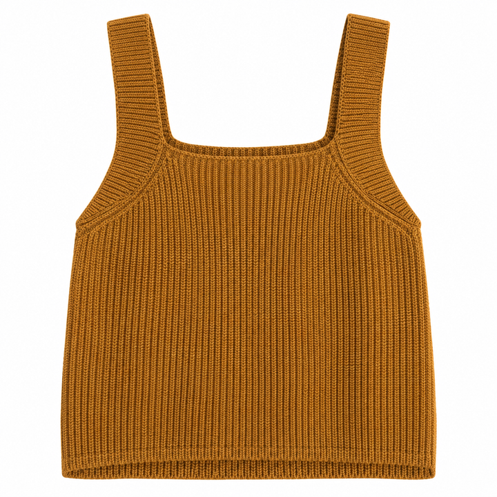 Vince Knit Square-Neck Camisole, Honey - M