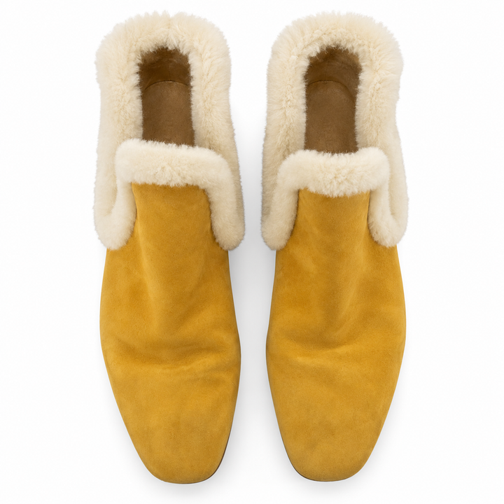 The Row Eros Shearling-Trimmed Suede Ankle Boots - 38