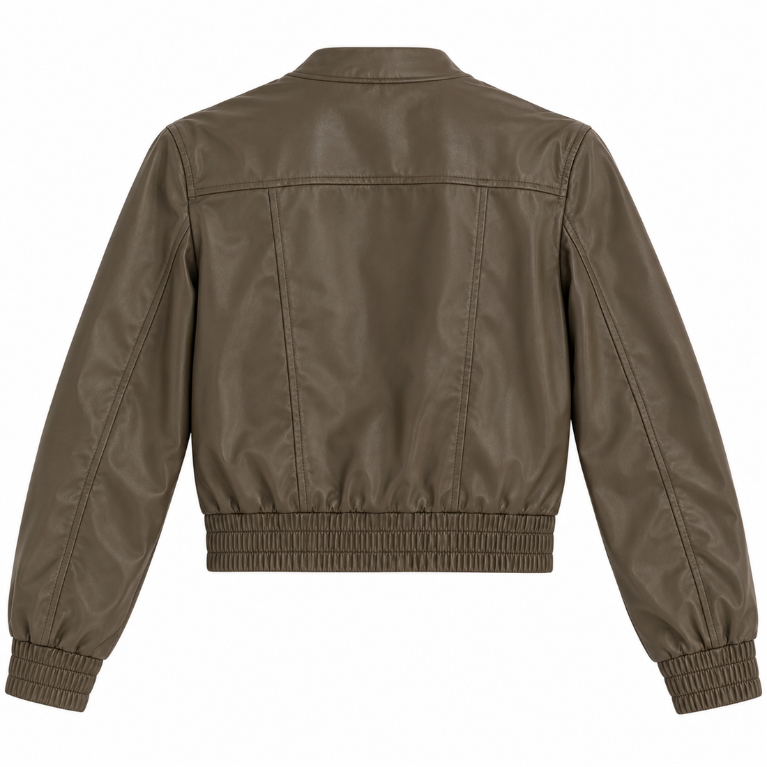 INTERMIX Olive Leather Bomber Jacket - S