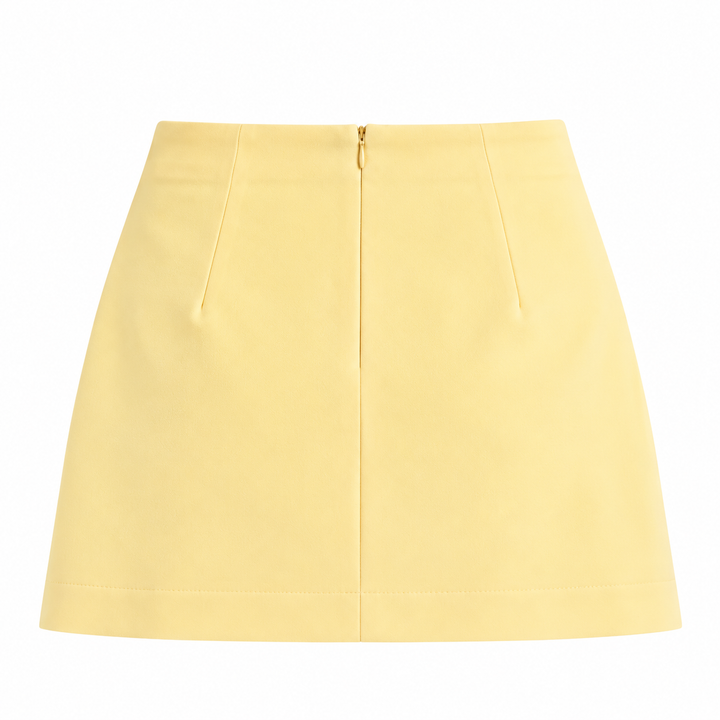 Zara Yellow Lace-Trim Wrap Skort - M