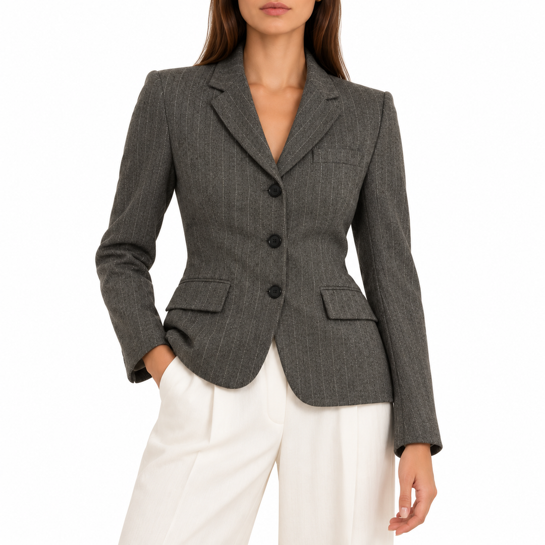 Zara Woman ZW Collection Pinstripe Wool-Blend Blazer - XS