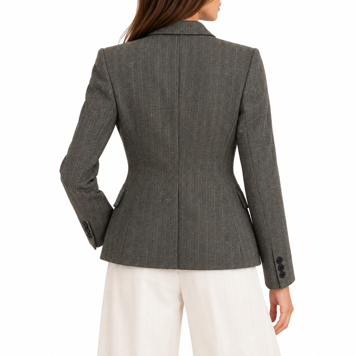 Zara Woman ZW Collection Pinstripe Wool-Blend Blazer - XS