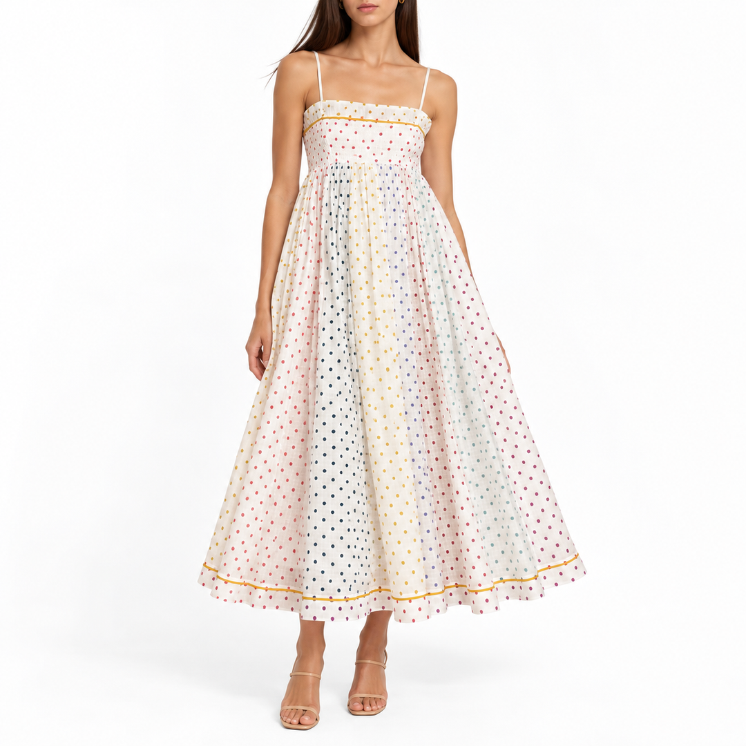 Zimmermann Bellitude Polka-Dot Cotton-Gauze Maxi Dress - XS