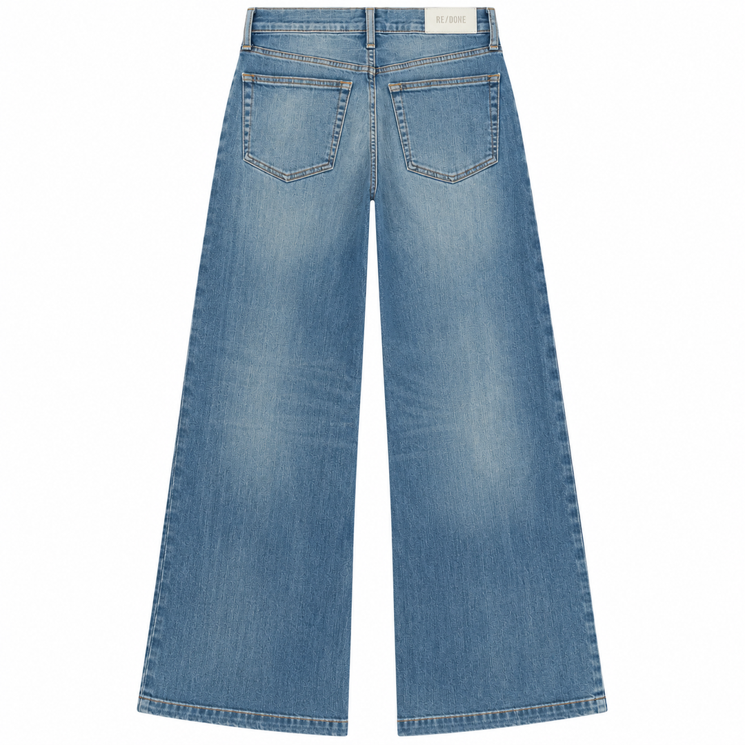 RE/DONE Mid Rise Wide Leg Jeans, Blasted - 26