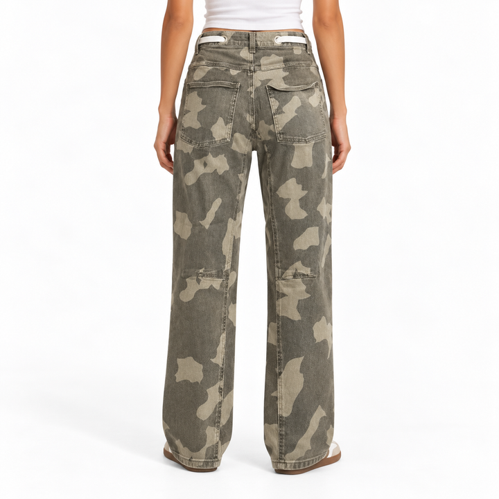 Miou Muse Camouflage Utility Wide-Leg Pants - S