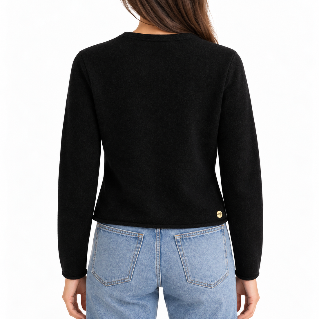 Mia Fratino Reversible Button Cashmere Cardigan, Black, S/M