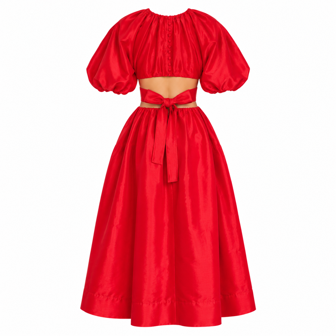 Aje Mimosa Cut Out Midi Dress, Scarlet Red - 8