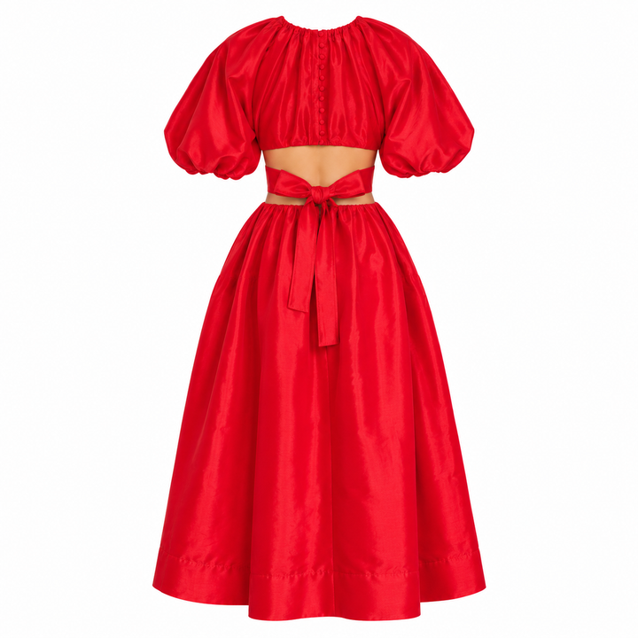 Aje Mimosa Cut Out Midi Dress, Scarlet Red - 8
