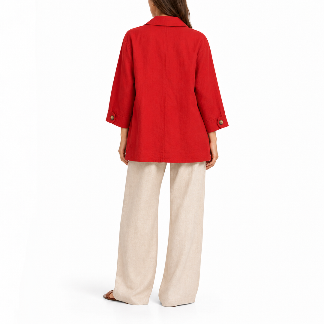 Reformation Irene Linen Jacket, Sundried Tomato - XS