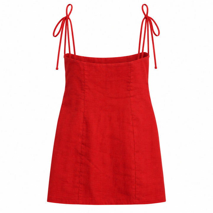 Reformation Aubree Linen Dress, Sundried Tomato - Size S