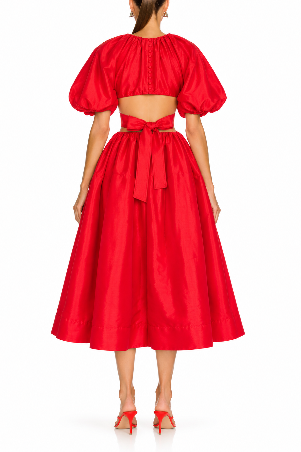 Aje Mimosa Cut Out Midi Dress, Scarlet Red - 8