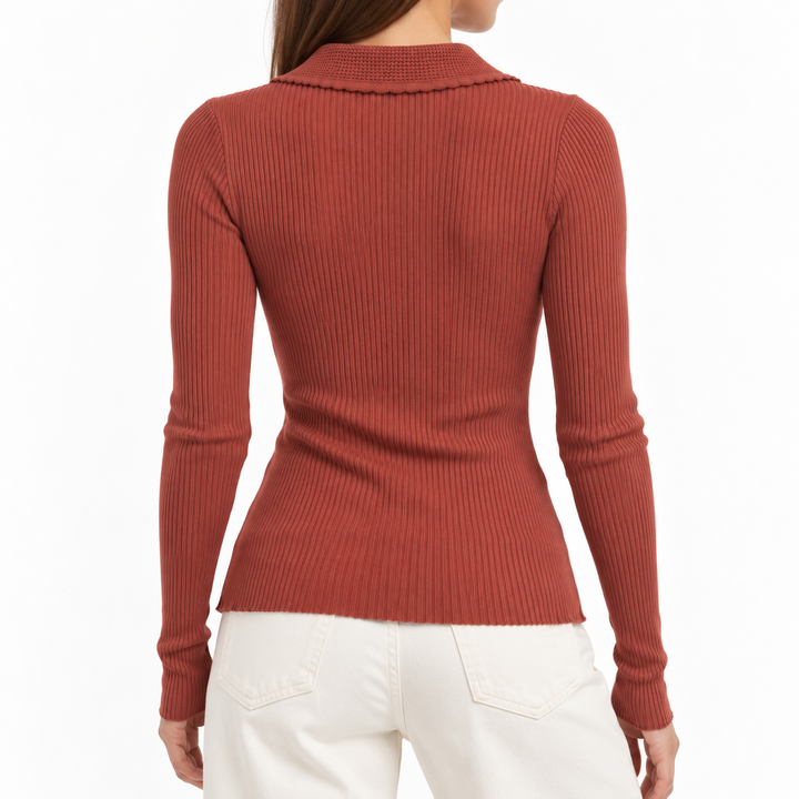 ASTR The Label Keren Collared Ribbed Knit Cardigan - M