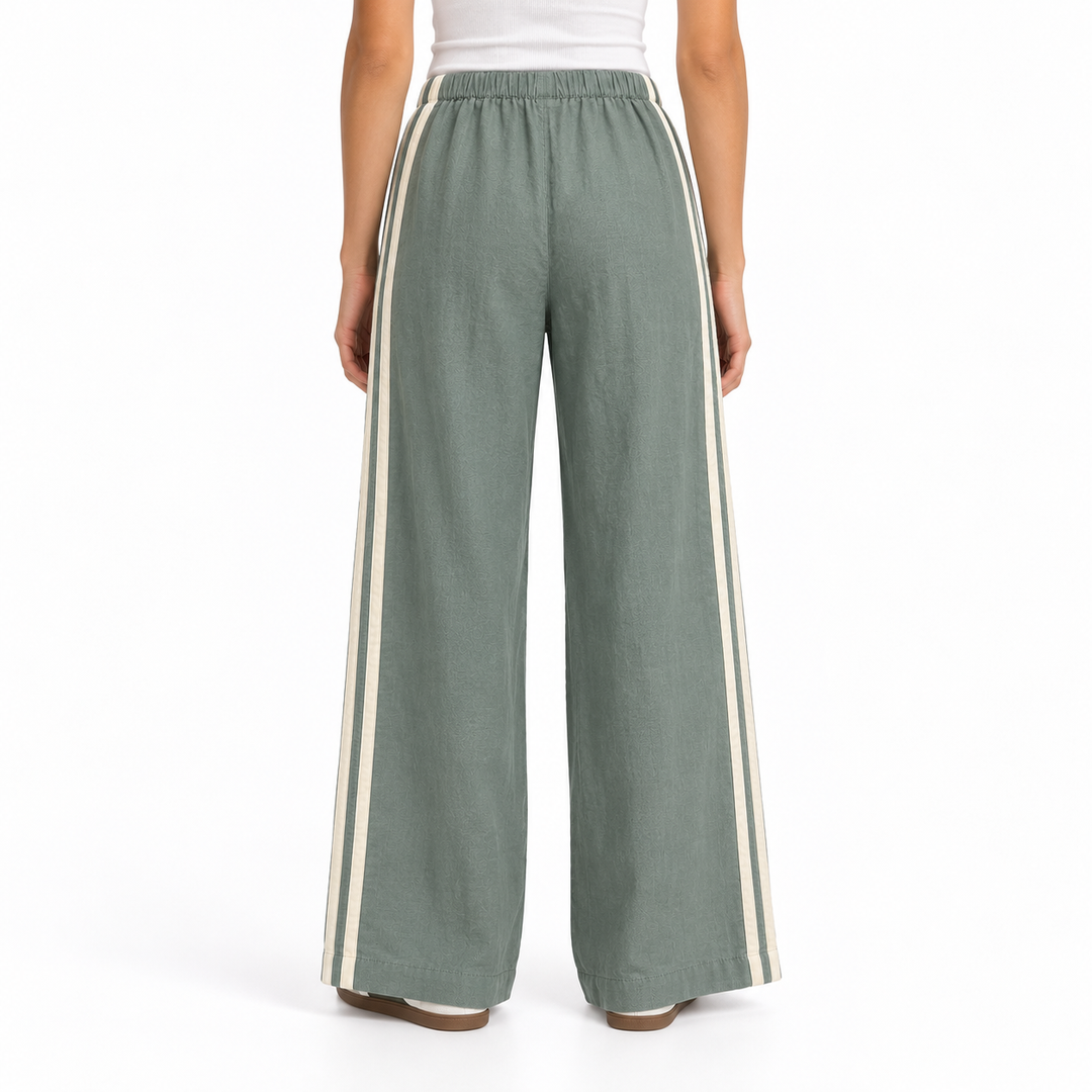DONNI. Linen Crop Stripe Pant - M
